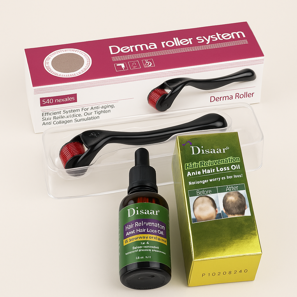 Derma Roller System + Disaar Hair Rejuvenation Anti Hair Loss Oil