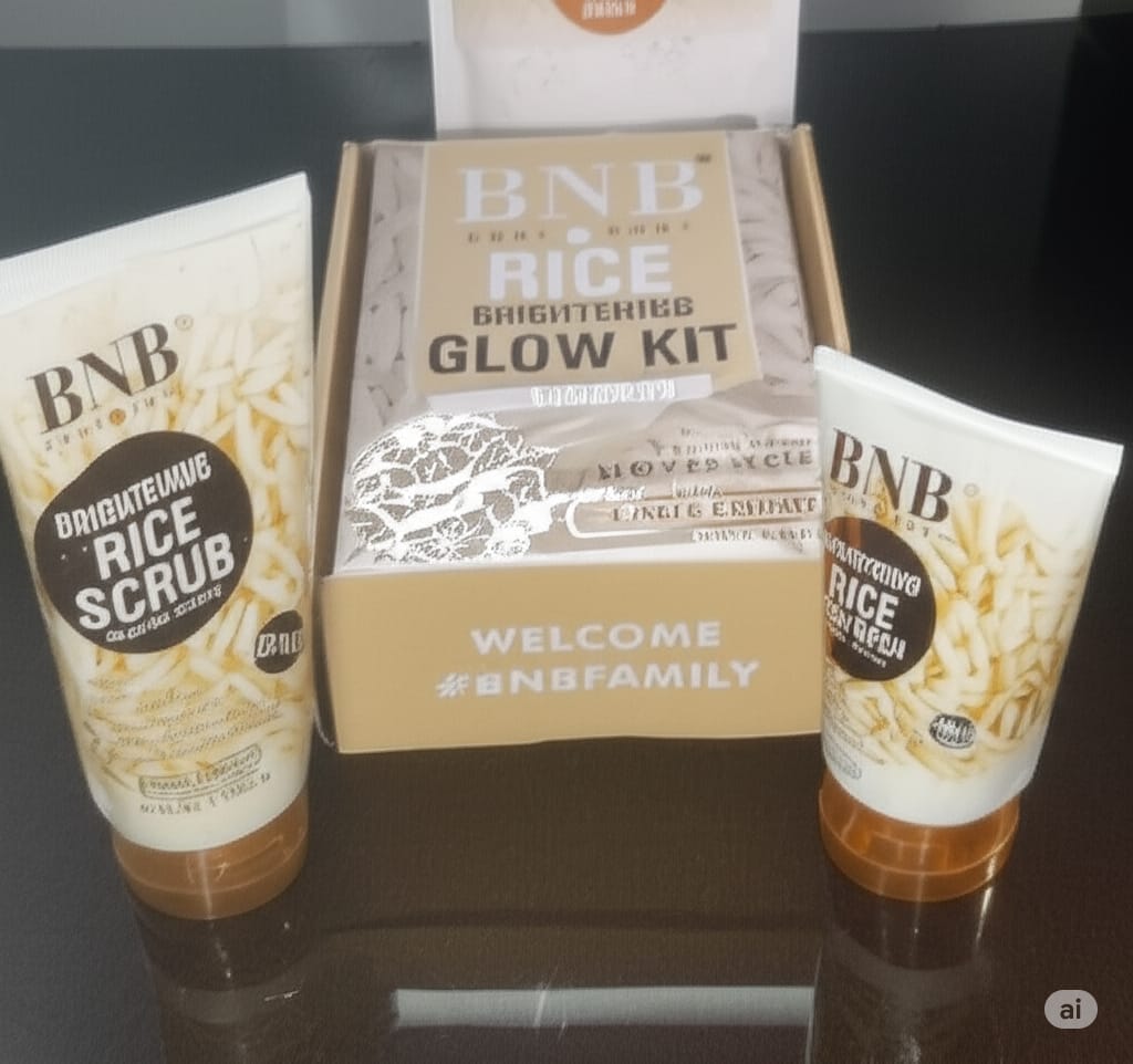 BNB Rice Brightening Glow Kit – 3-Step Skincare Set