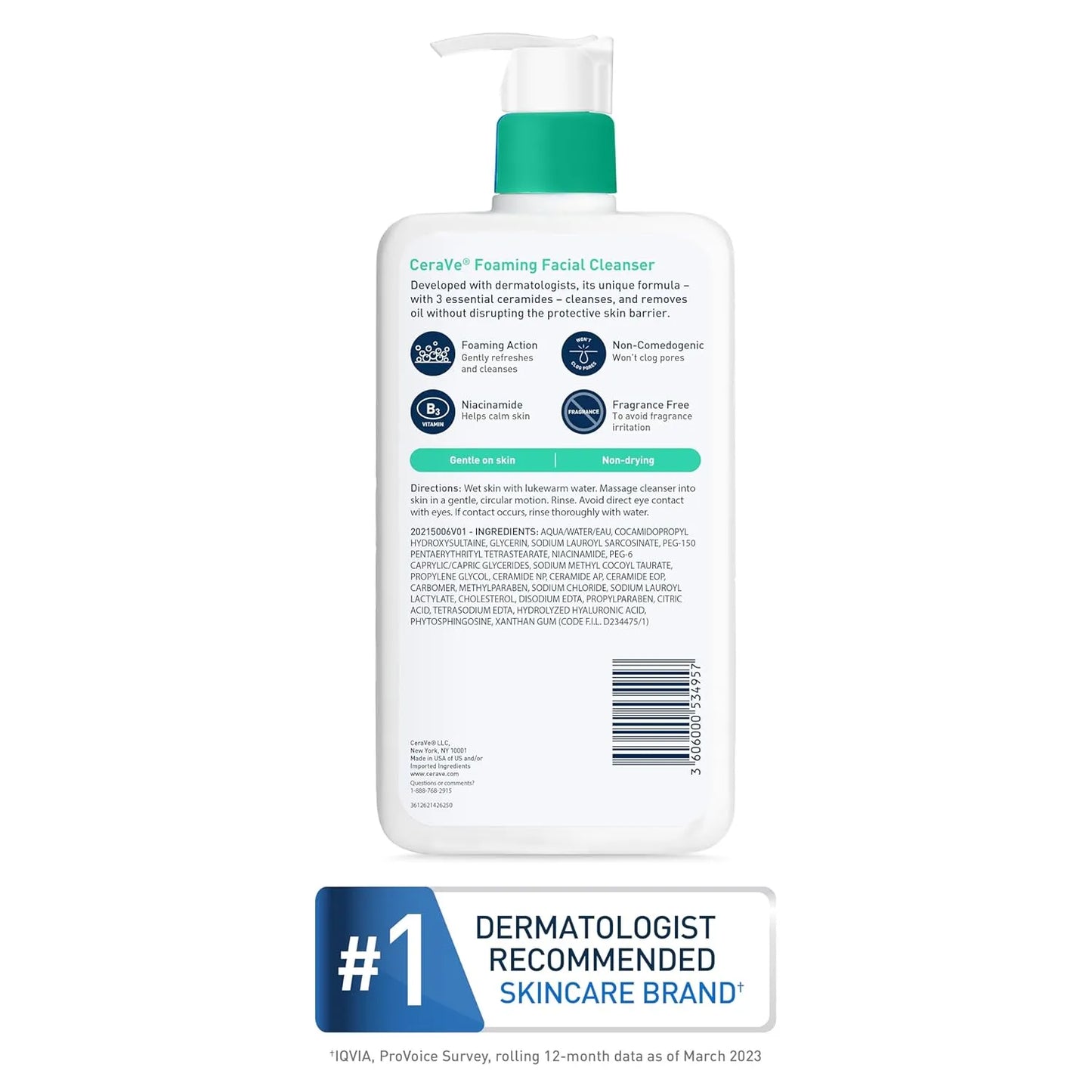 CeraVe Foaming Facial Cleanser – Normal to Oily Skin