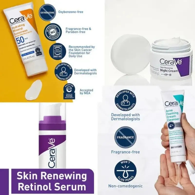 CeraVe 4 in 1 Skincare Kit – Cleanser, Moisturizer, Sunscreen & Hydration