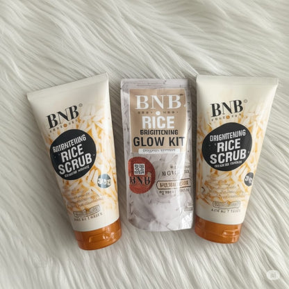 BNB Rice Brightening Glow Kit – 3-Step Skincare Set