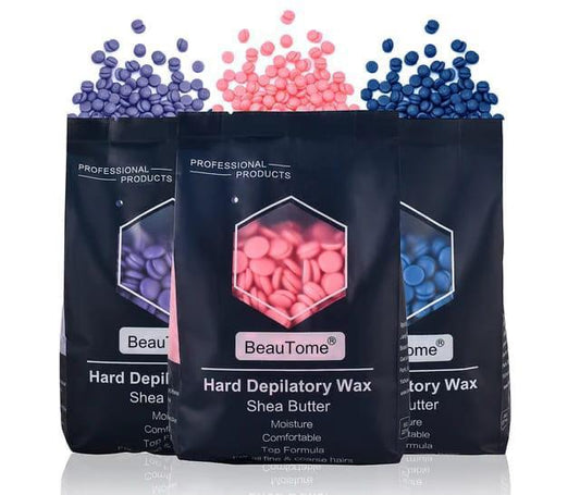 BeauTome Hard Depilatory Wax Beads with Shea Butter - Professional Hair Removal