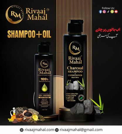 Rivaaj Mahal Hair Oil & Organic Shampoo (Pack of 2)